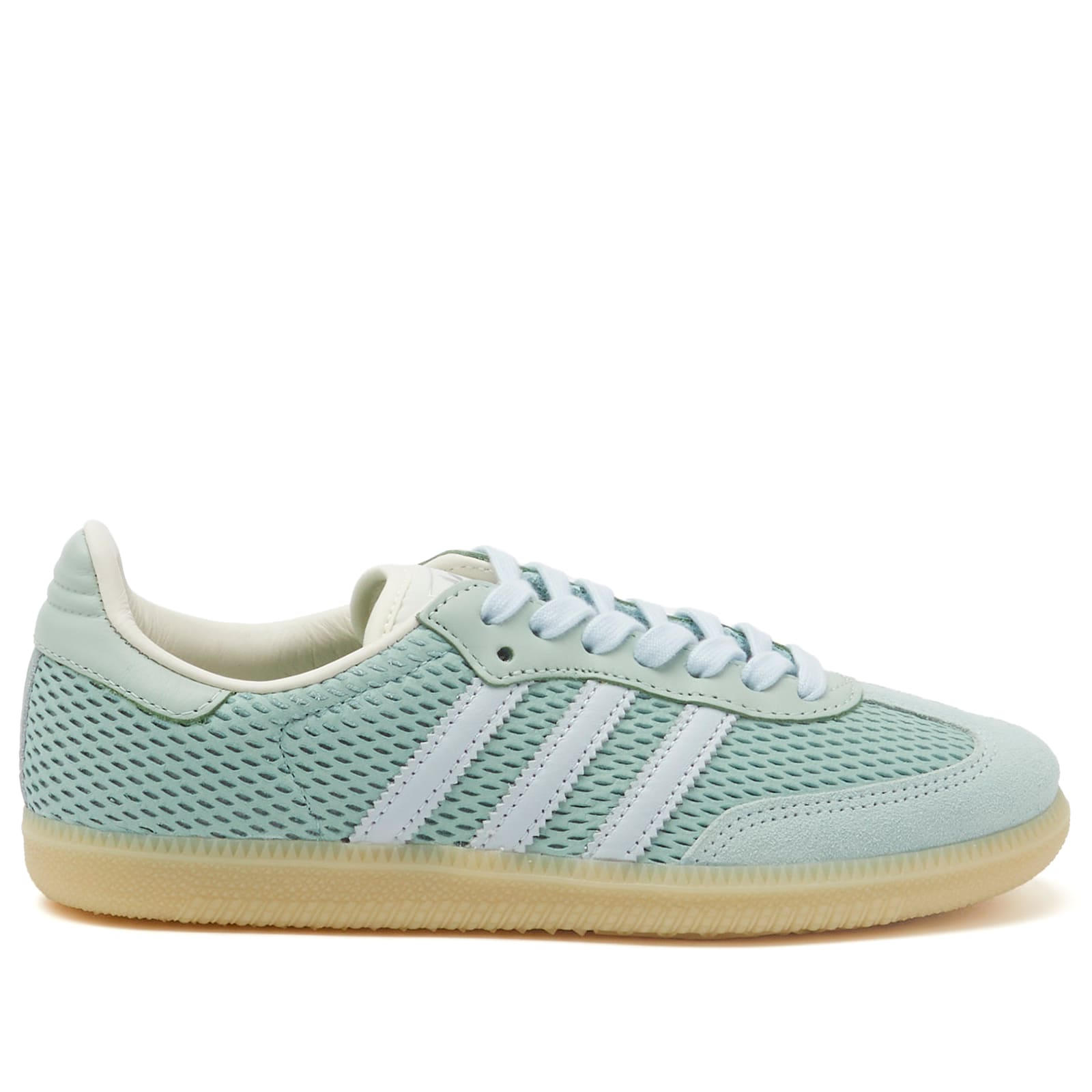 ADIDAS MENS ORIGINALS SAMBA OG TRAINERS - HAZY GREEN/SKY TINT