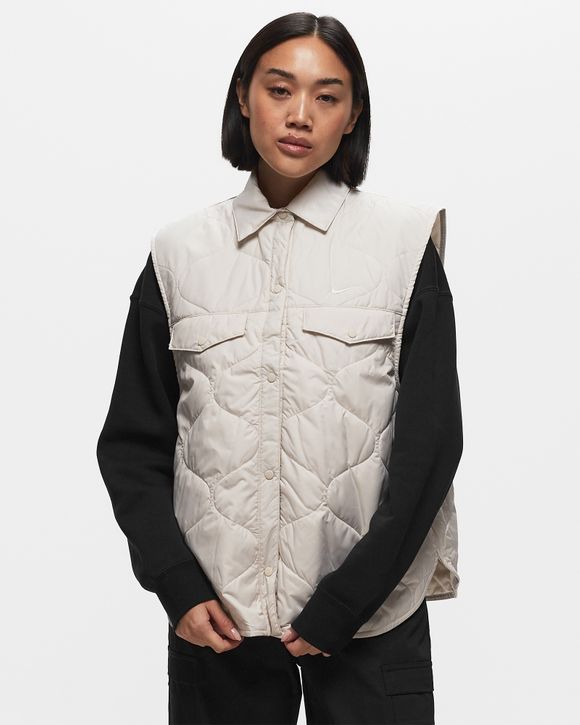 NIKE W TREND WVN QUILT GILET - LT OREWOOD BRN/SAIL