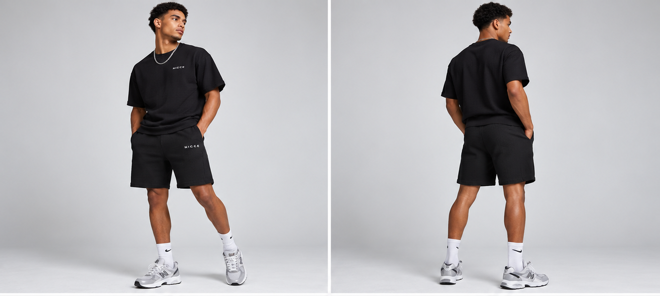 NICCE WAFFLE SHORT - BLACK