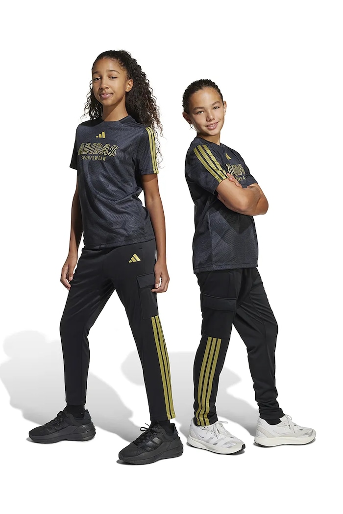 ADIDAS CARGO TRACKSUIT BOTTOMS JUNIOR - BLACK