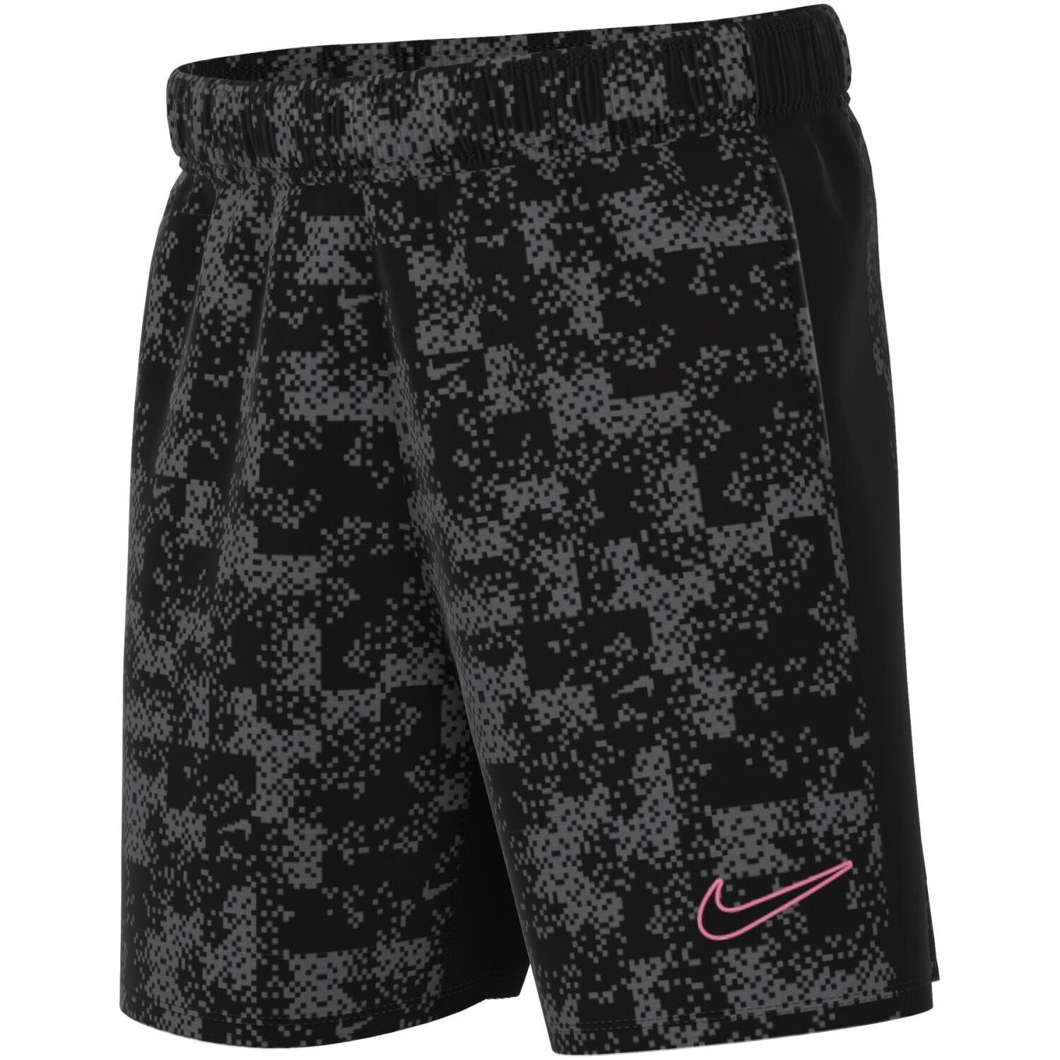NIKE ACADEMY AOP SHORT - IRON GREY / BLACK / SUNSET PULSE