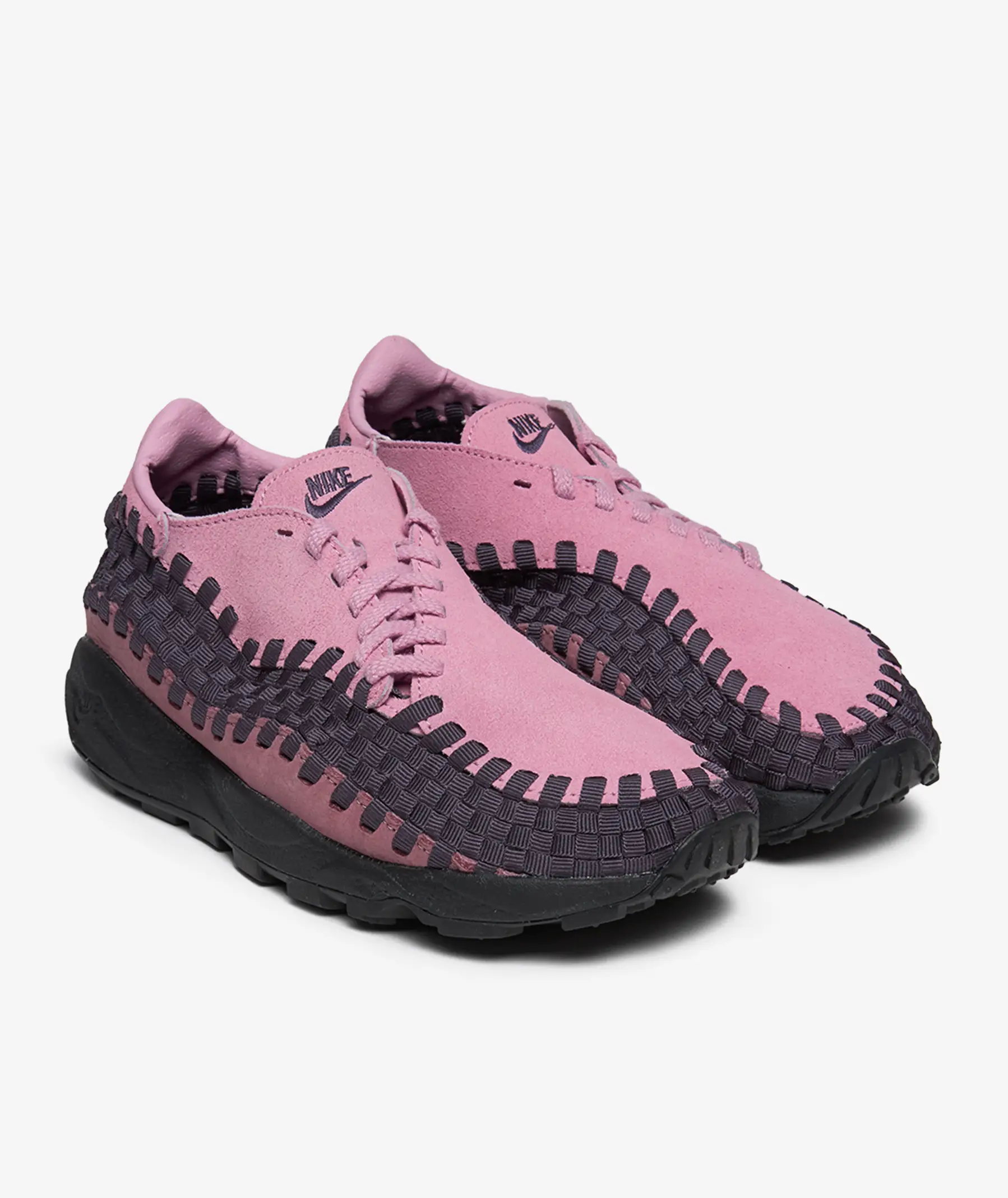 NIKE AIR FOOTSCAPE WOVEN NBHD TRAINERS - PINK FOAM/BLACK RASPBERRY/BEYOND PINK/BLACK/CEMENT