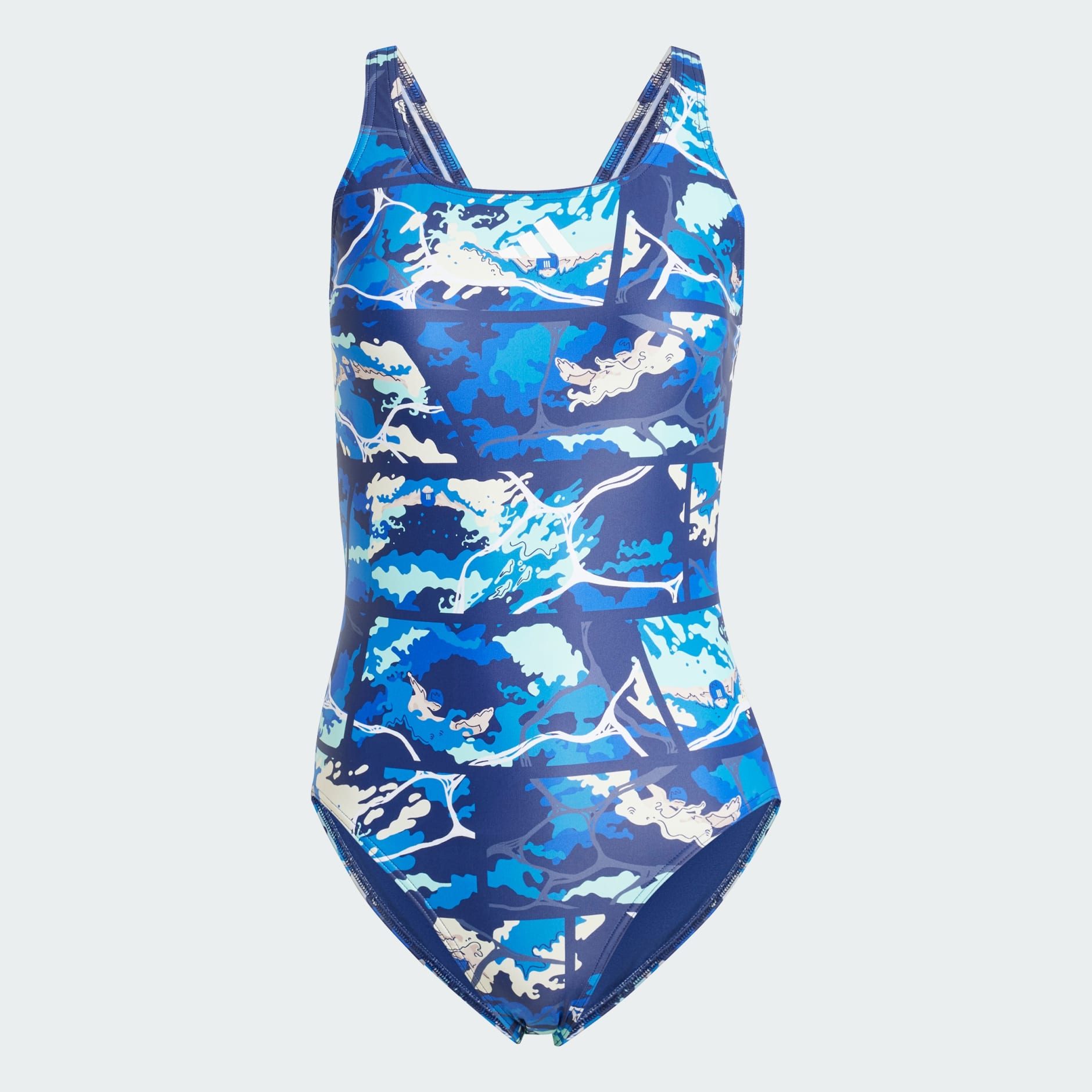 ADIDAS GRAPHIC C-BACK SWIMSUIT - BLUE