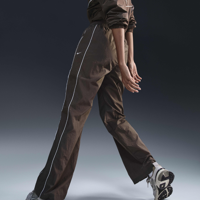 Nike Sportswear Womens Windrunner High-Waisted Woven Open-Hem Pants - Ironstone/White
