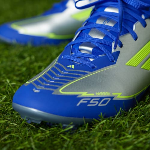ADIDAS F50 LEAGUE FG/MG MESSI FOOTBALL BOOTS - BLUE/SILVER