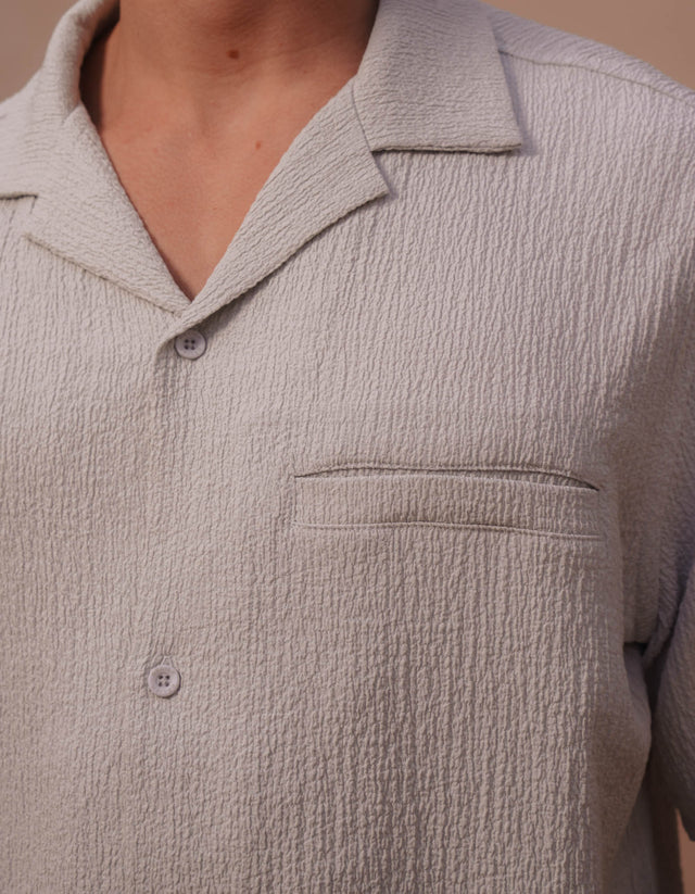BELIER SEERSUCKER SS SHIRT - GREY