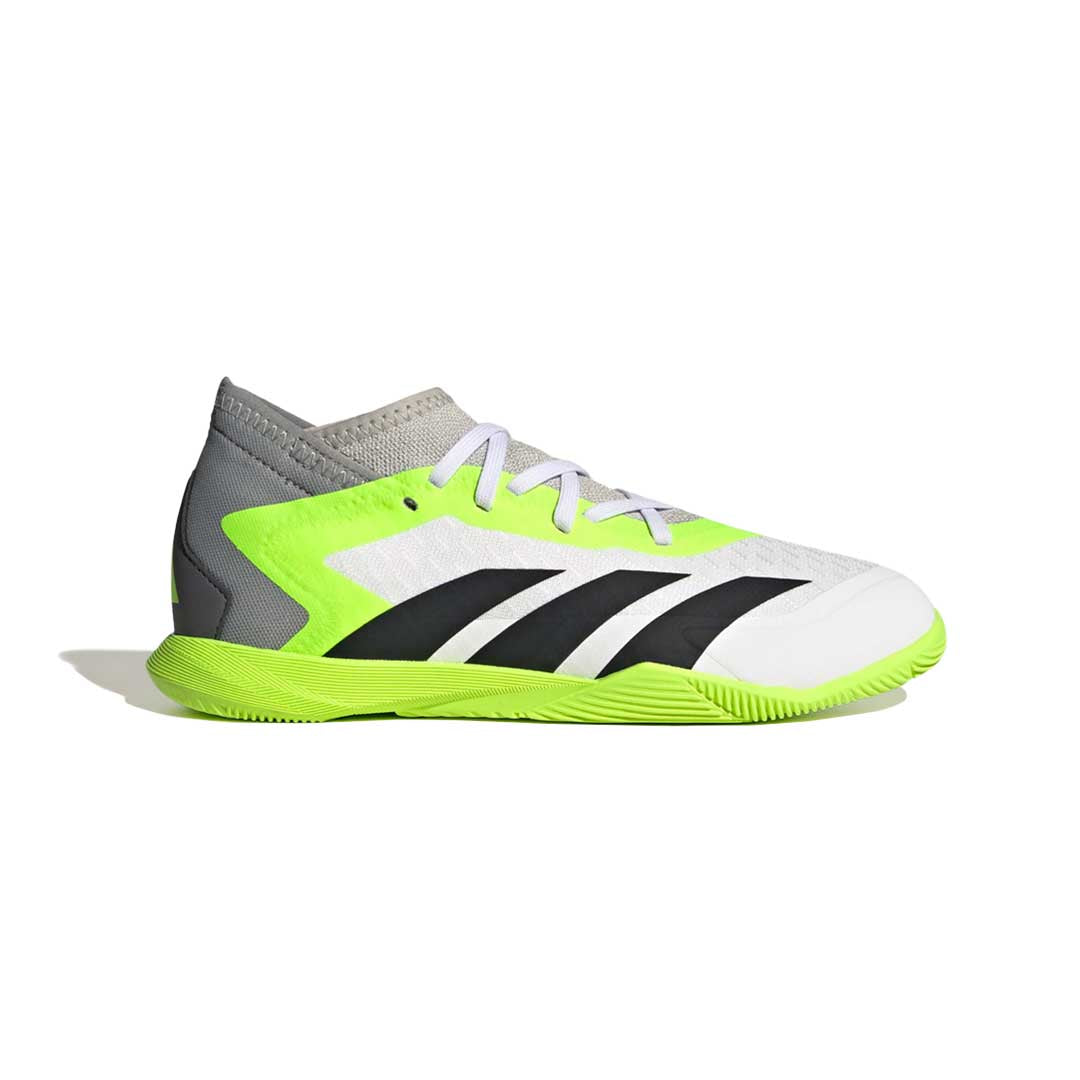 ADIDAS PREDATOR ACCURACY.3 INDOOR FOOTBALL BOOTS JUNIOR - CLOUD WHITE/CORE BLACK/LUCID LEMON