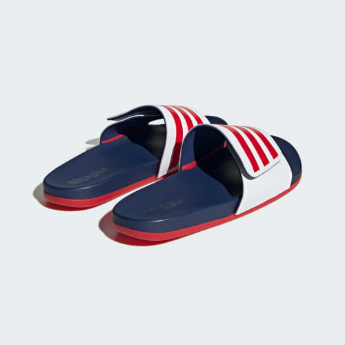 ADIDAS ADILETTE COMFORT ADJUSTABLE SLIDE - WHITE/NAVY/RED