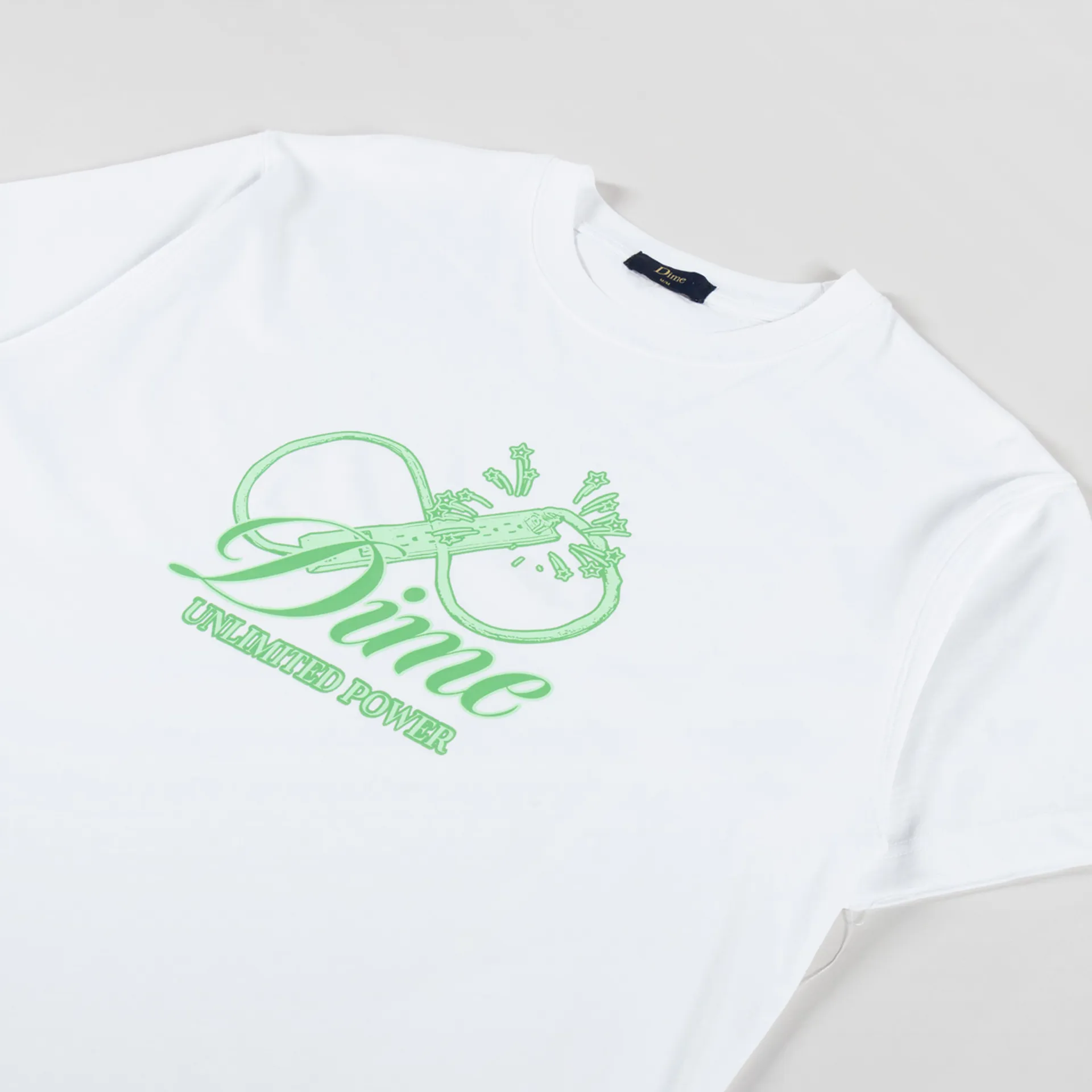 DIME CURSIVE POWER T-SHIRT - WHITE