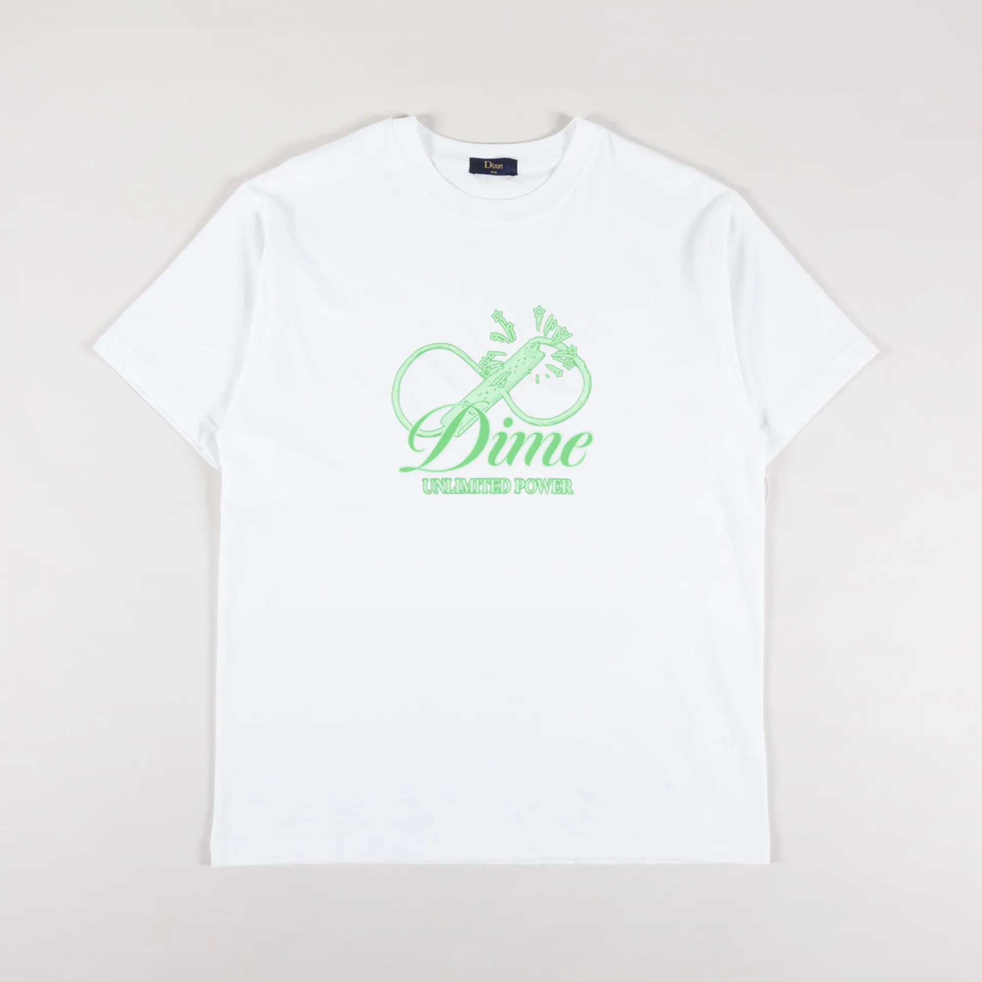 DIME CURSIVE POWER T-SHIRT - WHITE