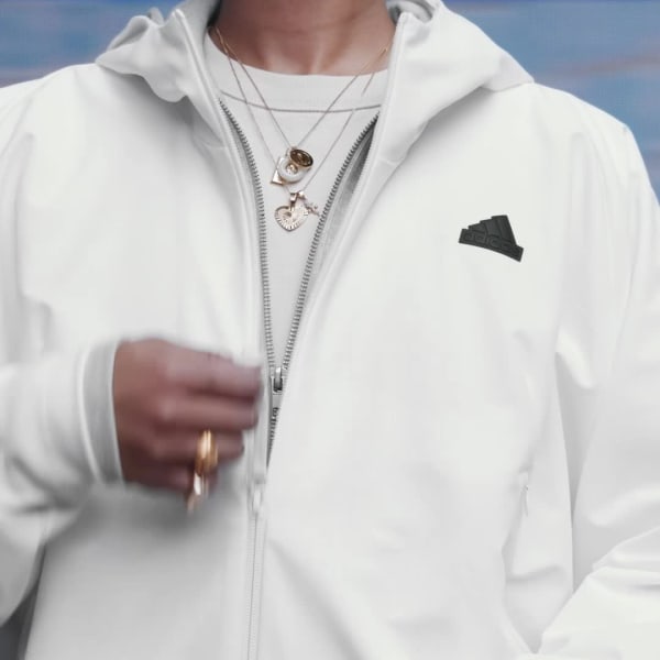 ADIDAS MENS Z.N.E. WV FULL ZIP      WHITE