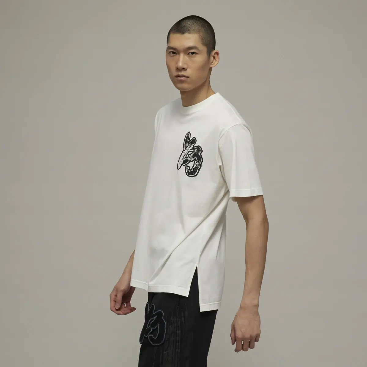 ADIDAS Y-3 UNISEX BRUSH GRAPHIC SHORT SLEEVE TEE