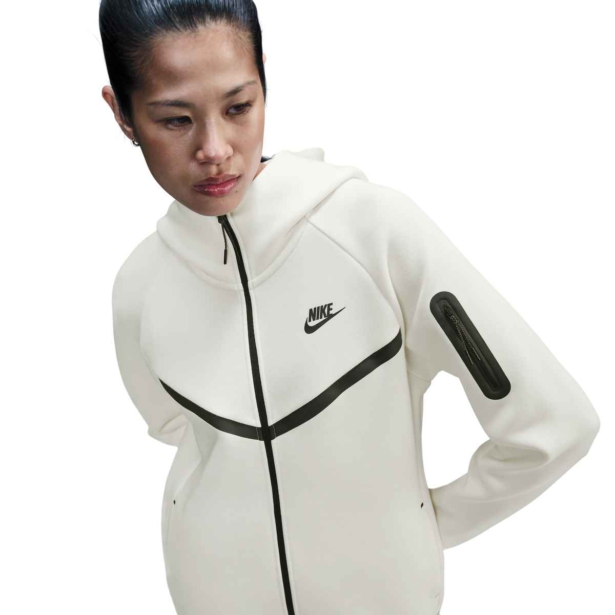 NIKE W NSW TCH FLC WR FZ HDY - PALE IVORY