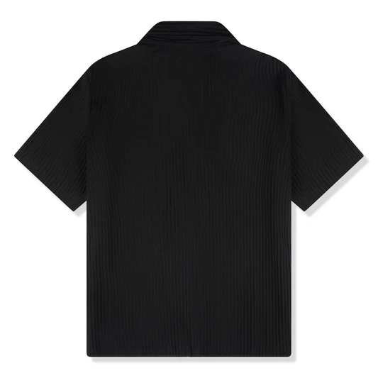 BELIER PLEATED SS SHIRT - BLACK