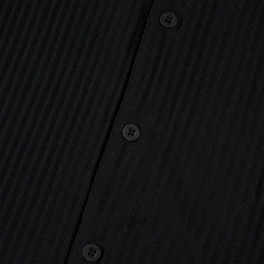 BELIER PLEATED SS SHIRT - BLACK