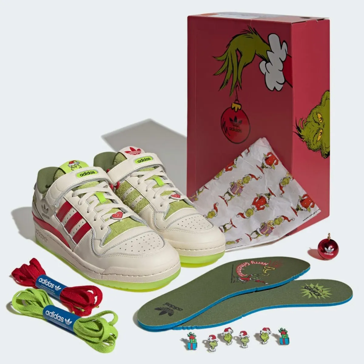 ADIDAS ORIGINALS x DR.SEUSS THE GRINCH FORUM LOW TRAINERS